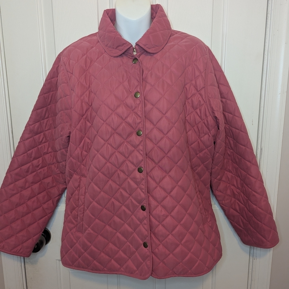 Van‎ Heusen Women's Pink Quilted Jacket, Size Large